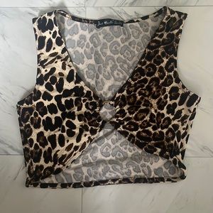 cute open front cheetah party top